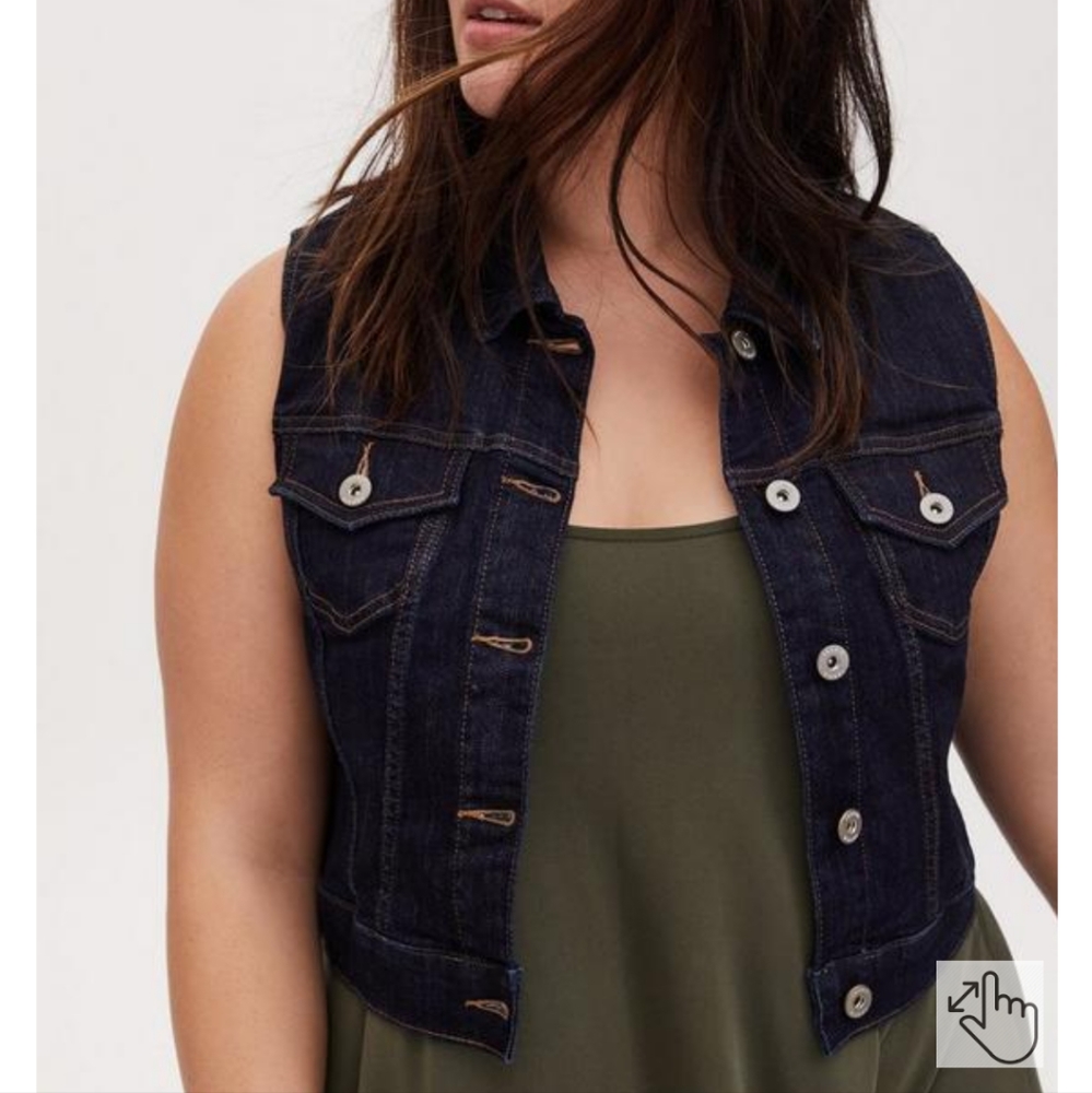 Torrid Denim Dark Wash Plus Women's Plus Size Vest 4X Nwt